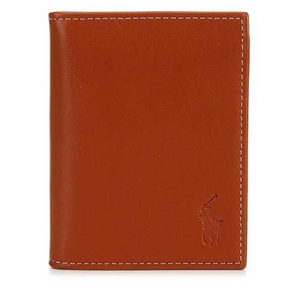 POLO RALPH LAUREN BURNISHED LEATHER CARD WALLET - Picture 2 of 6